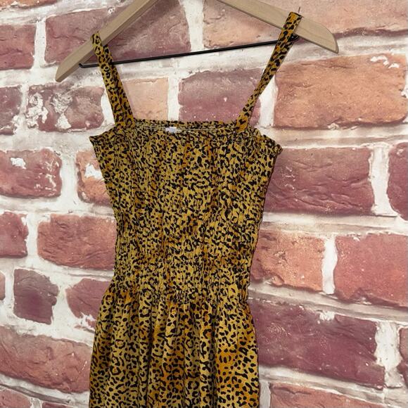 Just Love Dress Women's L Tan Black Cheetah Safari Animal Sundress Casual Beachy - Picture 4 of 8